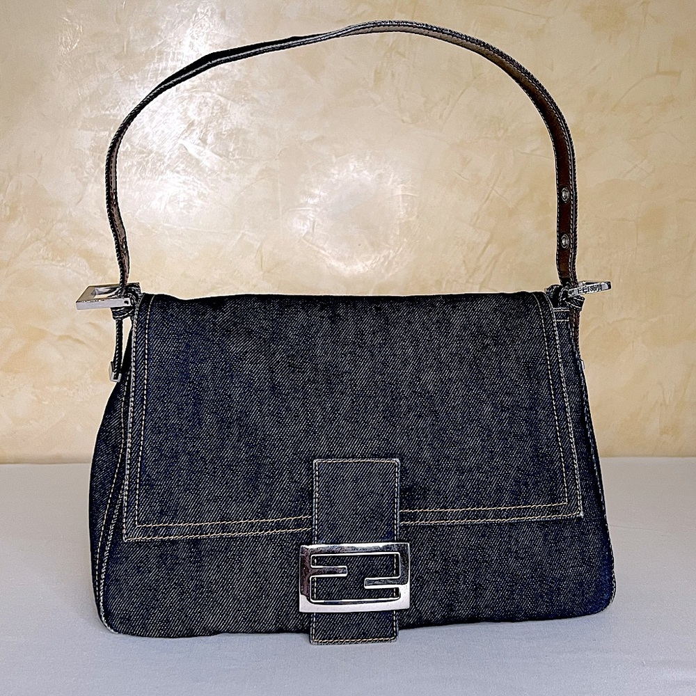 Fendi Denim Mama Baguette Blue